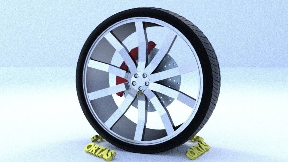 ORTAS CAR RIM 14 GAME READY RIM TIRE AND DISC 3D model_3