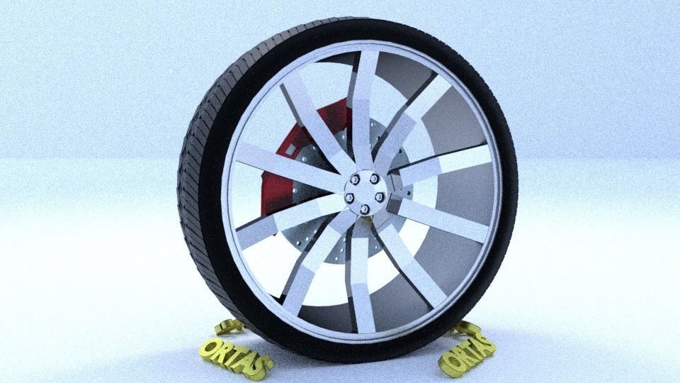 ORTAS CAR RIM 14 GAME READY RIM TIRE AND DISC 3D model_2