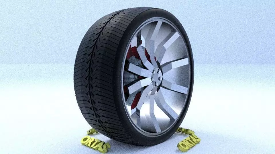 ORTAS CAR RIM 14 GAME READY RIM TIRE AND DISC 3D model_0