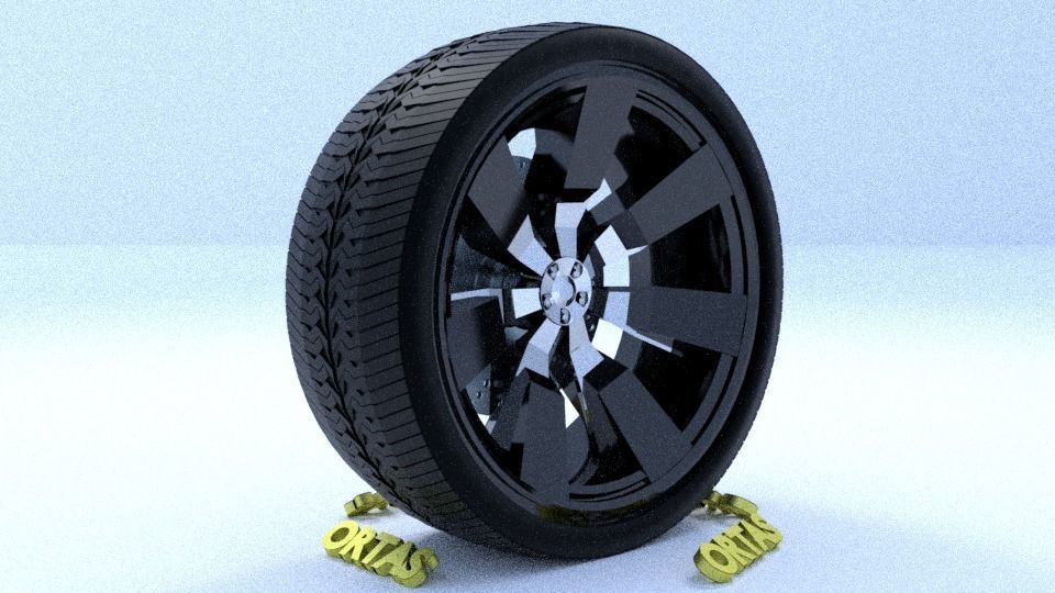 ORTAS CAR RIM 13 GAME READY RIM TIRE AND DISC 3D model_1