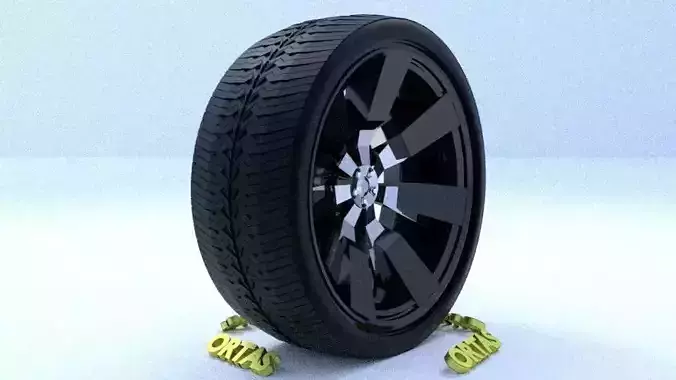 ORTAS CAR RIM 13 GAME READY RIM TIRE AND DISC 3D model