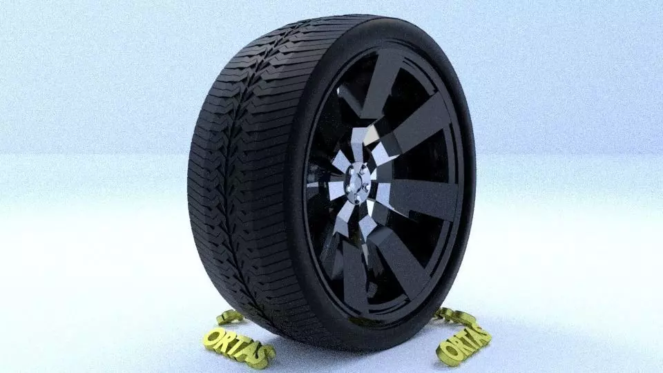 ORTAS CAR RIM 13 GAME READY RIM TIRE AND DISC 3D model_0