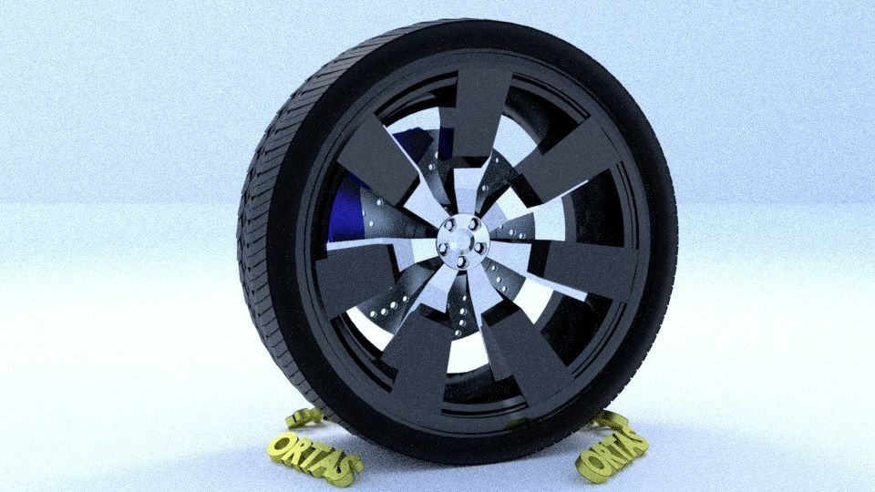 ORTAS CAR RIM 13 GAME READY RIM TIRE AND DISC 3D model_3