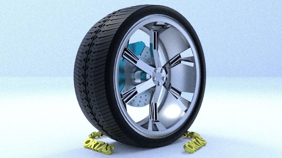 ORTAS CAR RIM 12 GAME READY RIM TIRE AND DISC 3D model_1