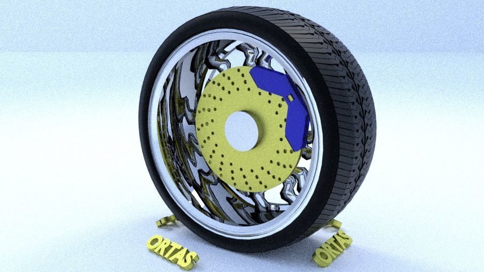 ORTAS CAR RIM 11 GAME READY RIM TIRE AND DISC 3D model_9