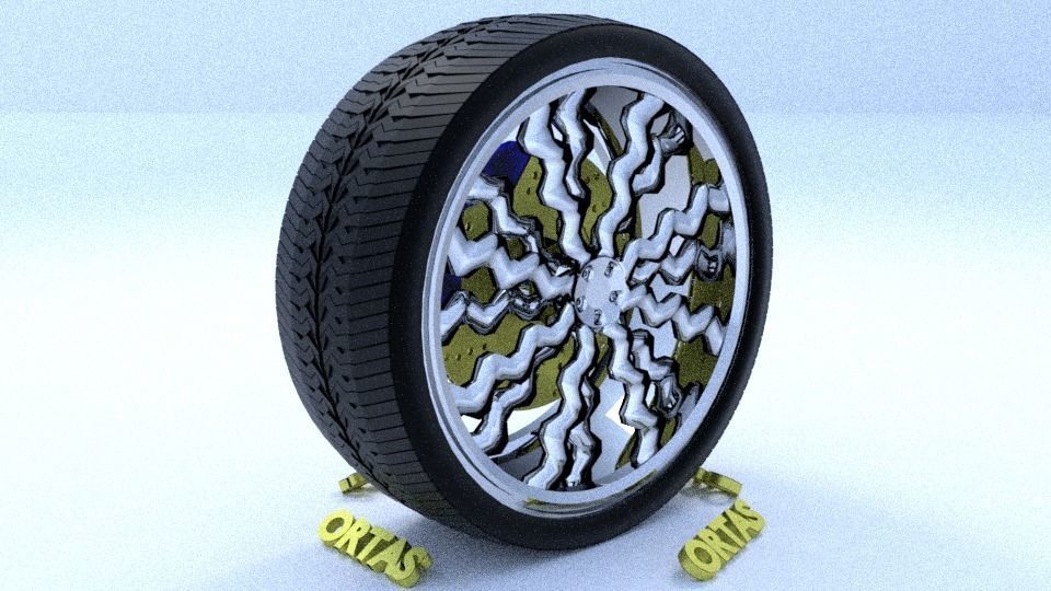 ORTAS CAR RIM 11 GAME READY RIM TIRE AND DISC 3D model_1