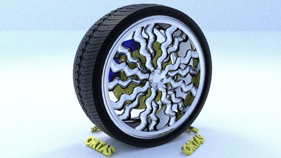 ORTAS CAR RIM 11 GAME READY RIM TIRE AND DISC 3D model_2