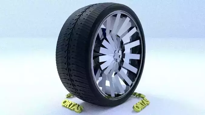 ORTAS CAR RIM 10 GAME READY RIM TIRE AND DISC 3D model