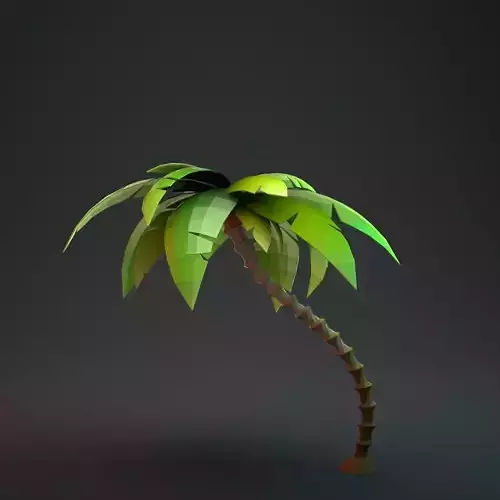 Low Poly Cartoon Palm - 02 Low-poly 3D model