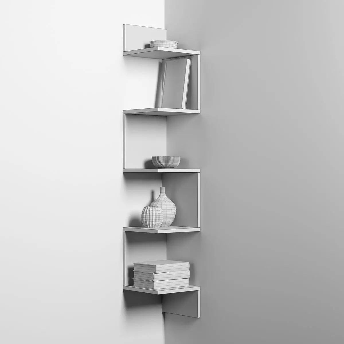 Corner rack Low-poly 3D model_0