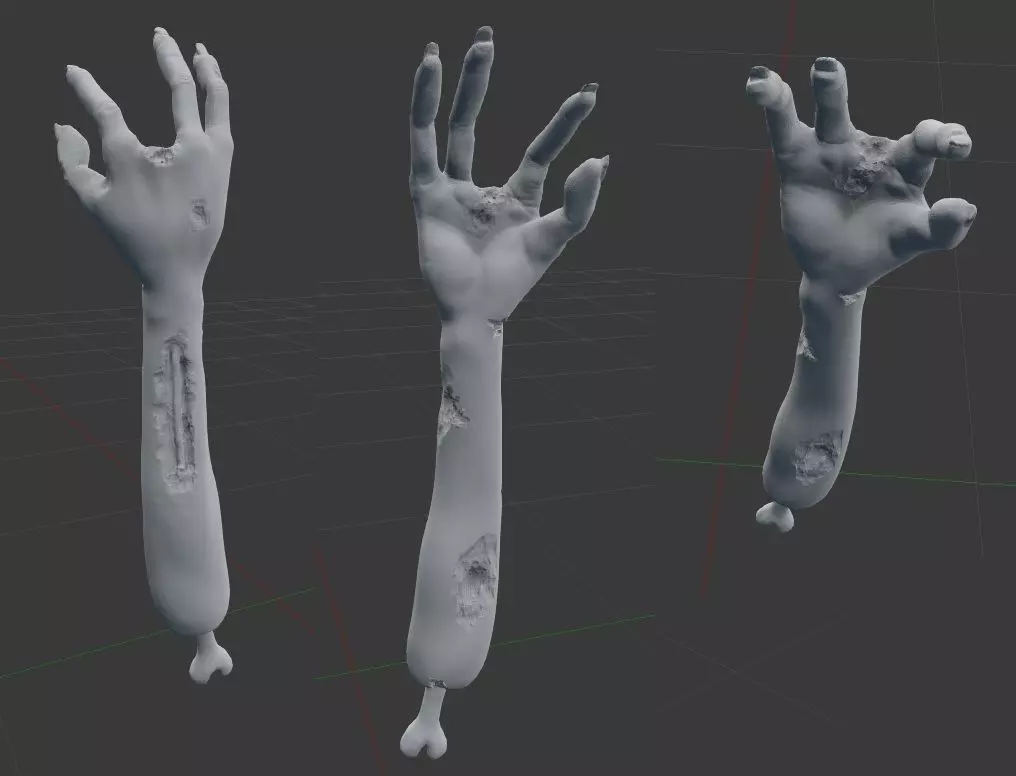 Zombie Arm Game Ready Low-poly 3D model_0