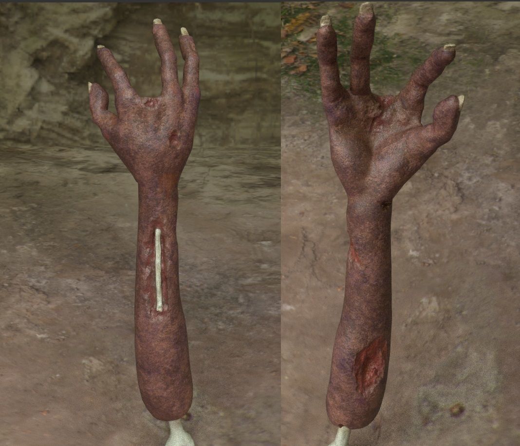 Zombie Arm Game Ready Low-poly 3D model_1
