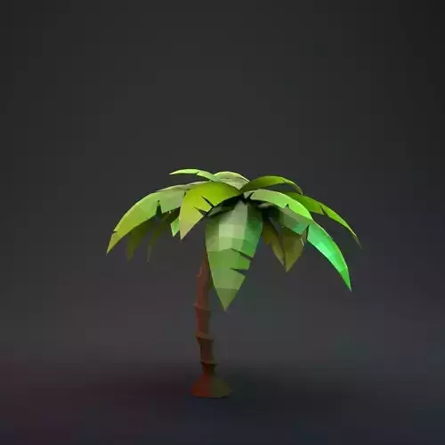 Low Poly Cartoon Palm - 03 Low-poly 3D model