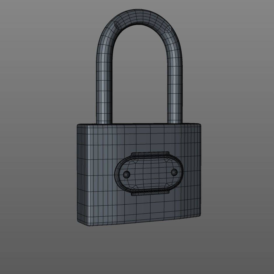 Padlock Low-poly 3D model_3