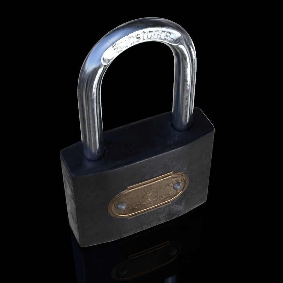 Padlock Low-poly 3D model_5
