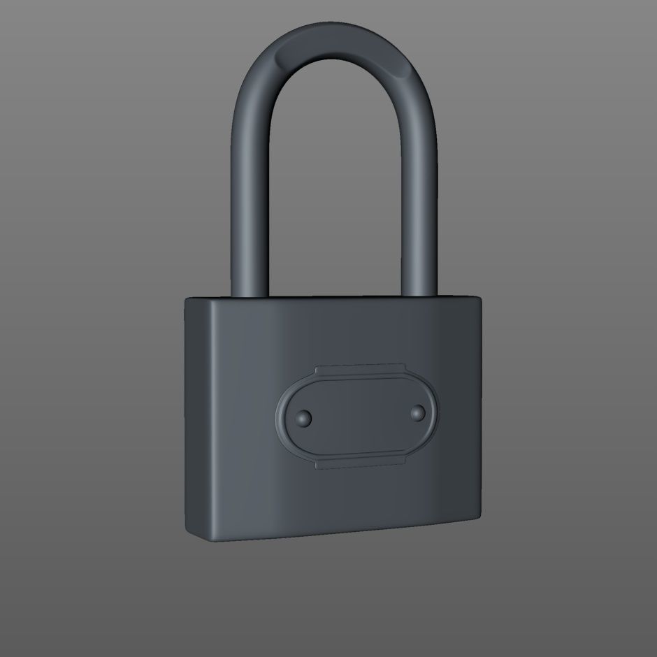 Padlock Low-poly 3D model_4