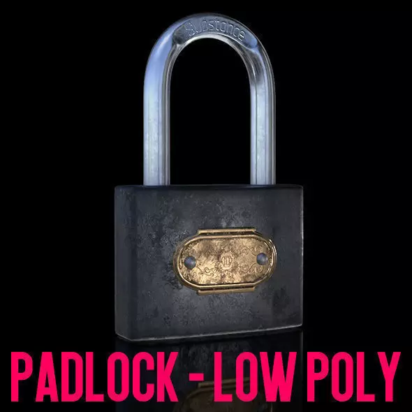 Padlock Low-poly 3D model_0