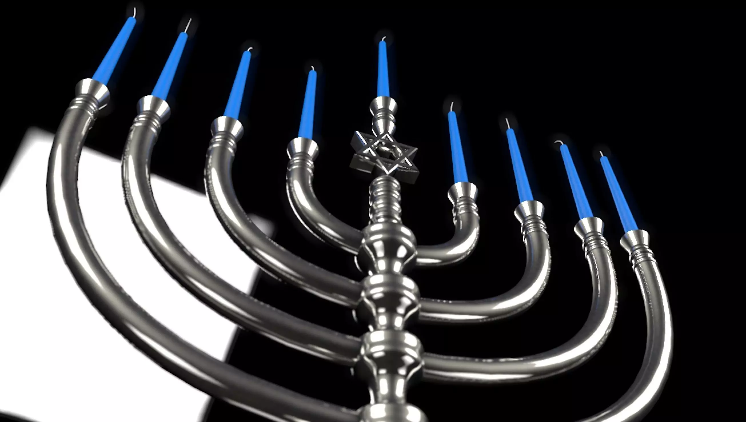 Traditional Silver Menorah 3D model