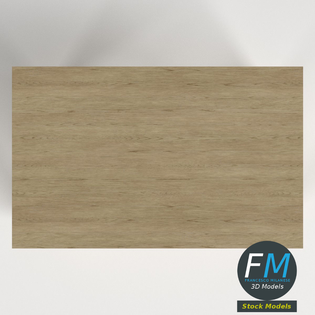 Oak desk table 3D model_6