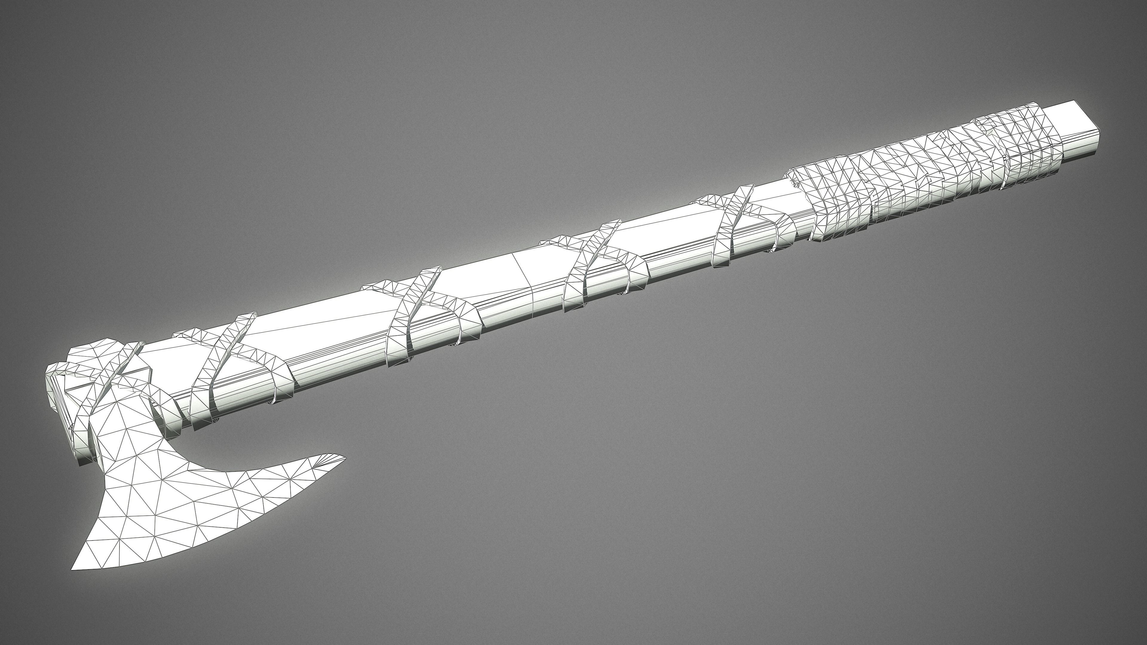 Ragnar Lothbrook Axe Ready for Game Low-poly 3D model_5