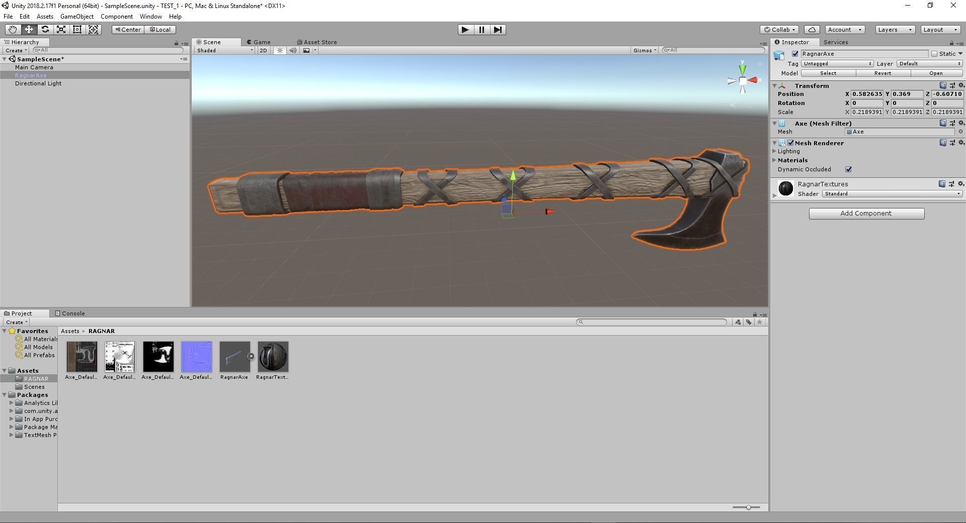 Ragnar Lothbrook Axe Ready for Game Low-poly 3D model_9