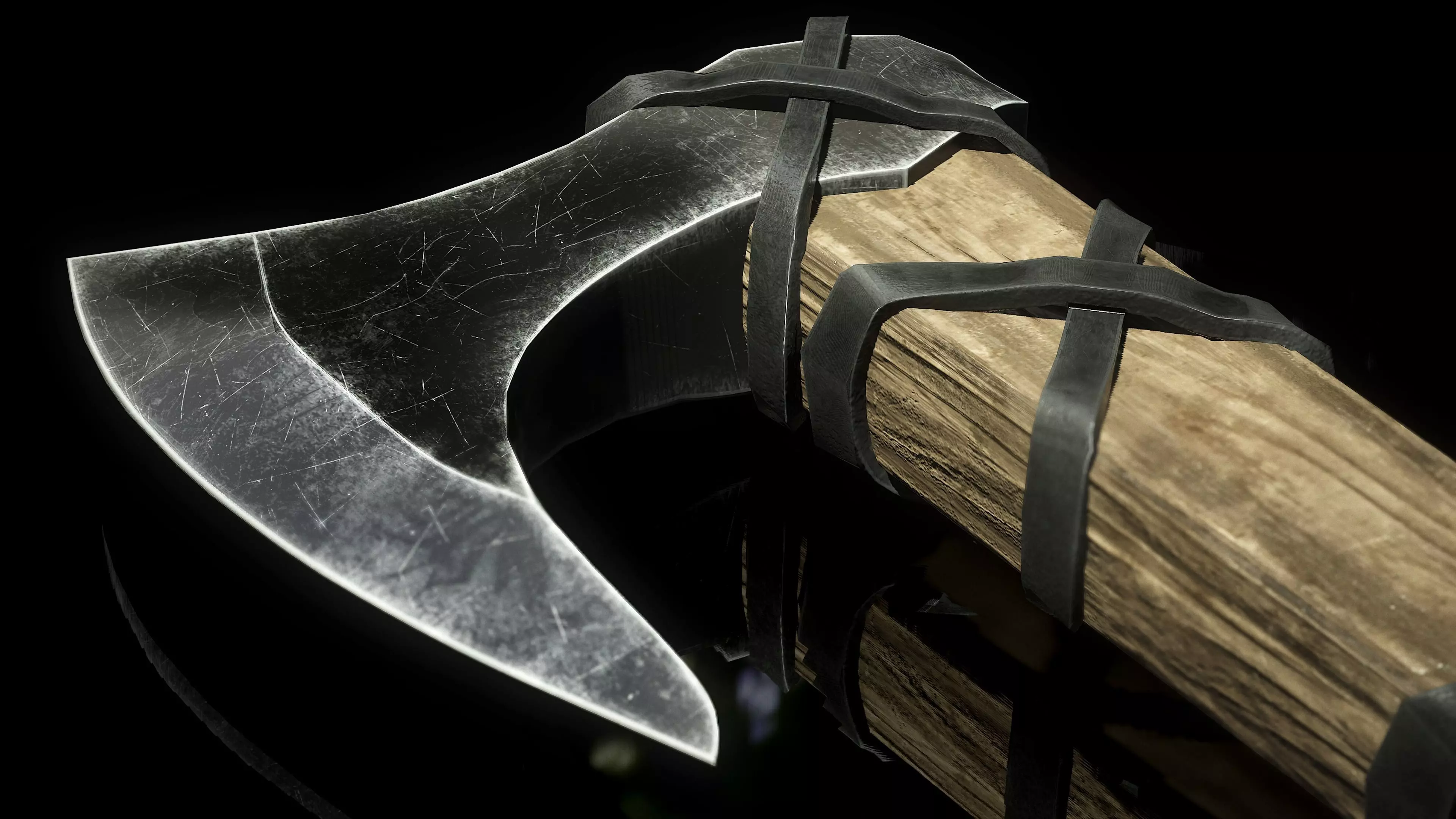 Ragnar Lothbrook Axe Ready for Game Low-poly 3D model_0