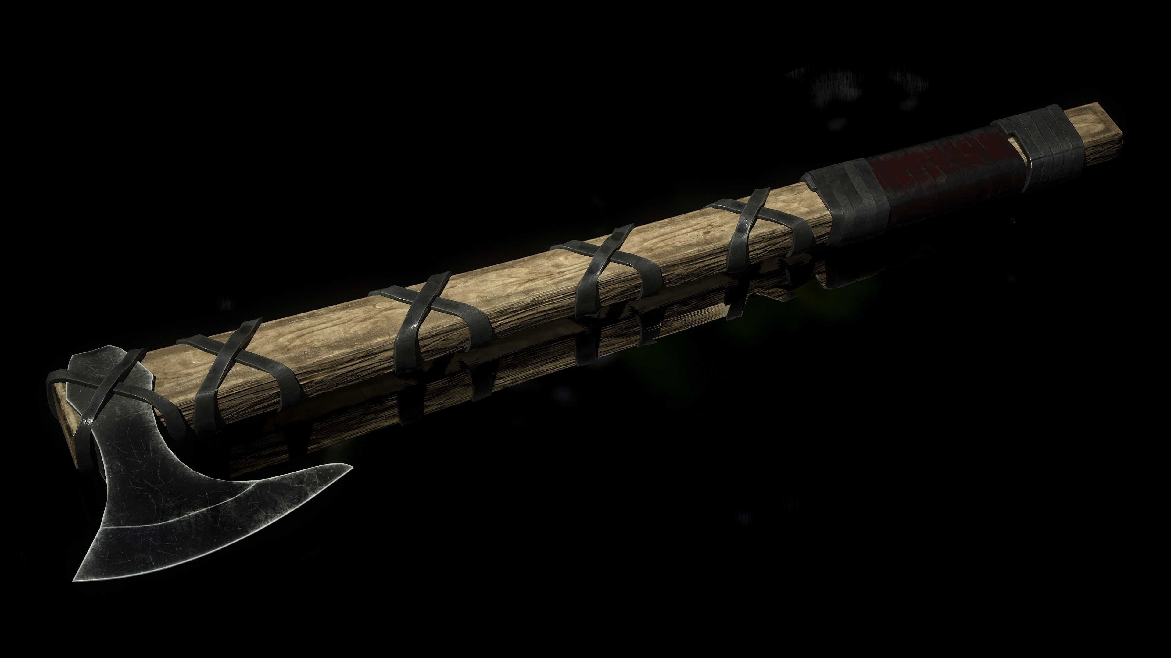 Ragnar Lothbrook Axe Ready for Game Low-poly 3D model_4