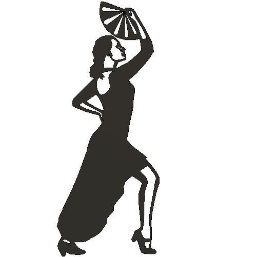 Spanish Flamenco Dancer Wall Art 3D print model_1