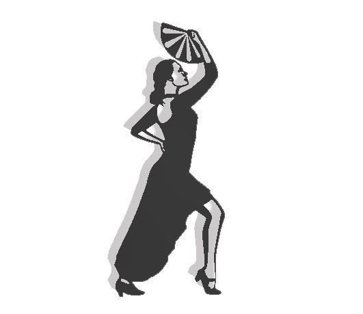Spanish Flamenco Dancer Wall Art 3D print model_3