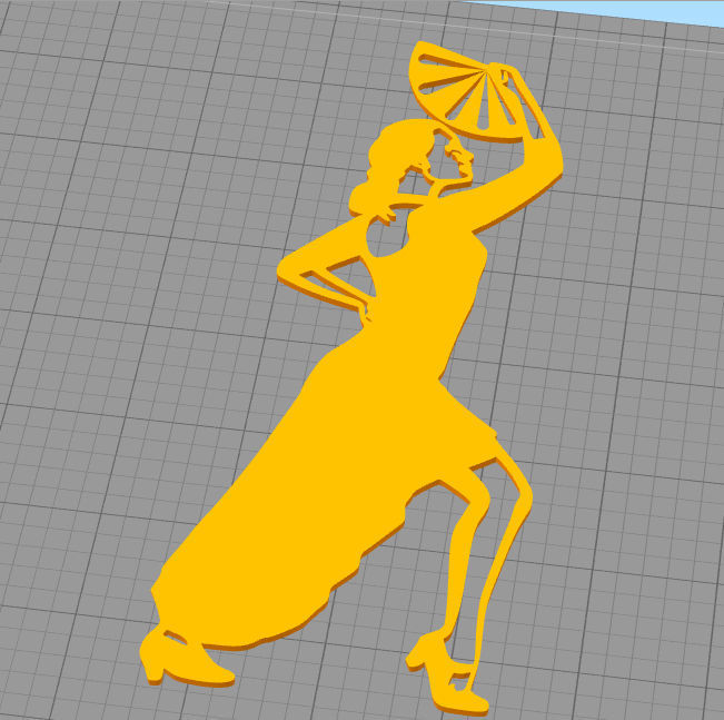 Spanish Flamenco Dancer Wall Art 3D print model_2