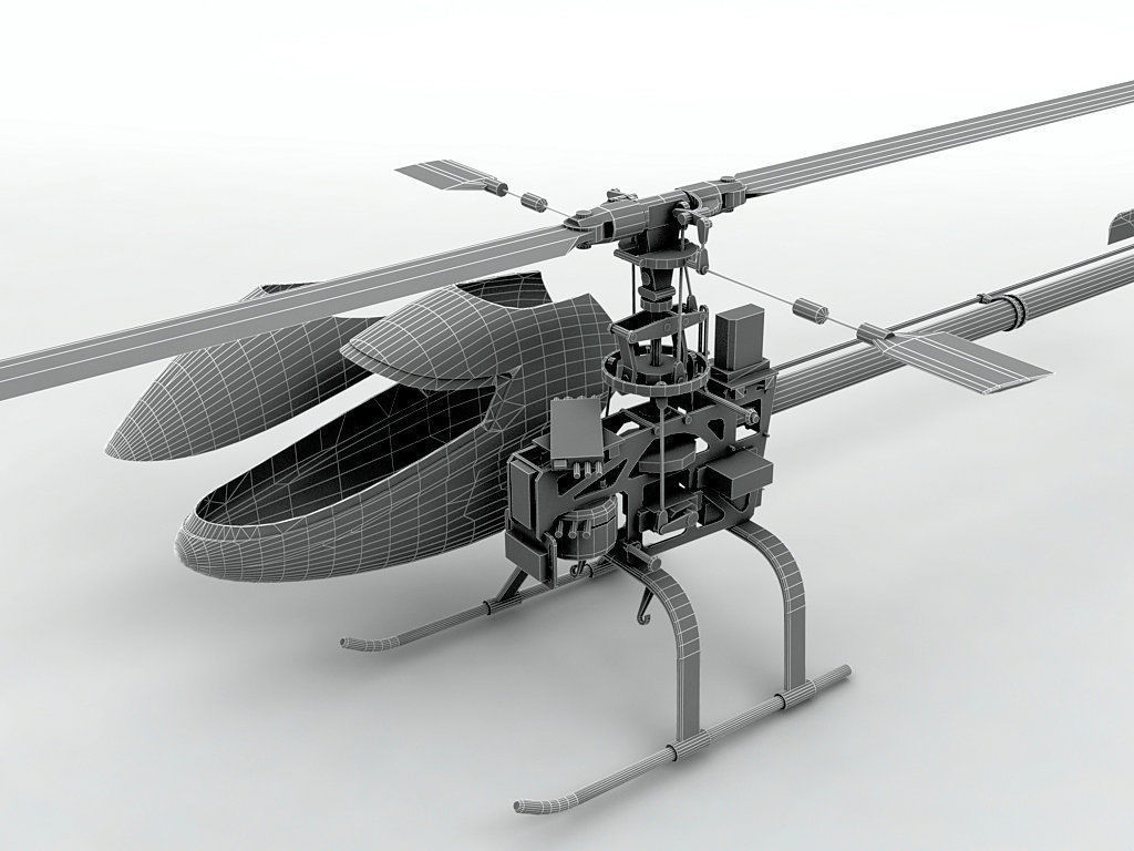 Viper 90 RC Remote Controlled Helicopter Low-poly 3D model_5