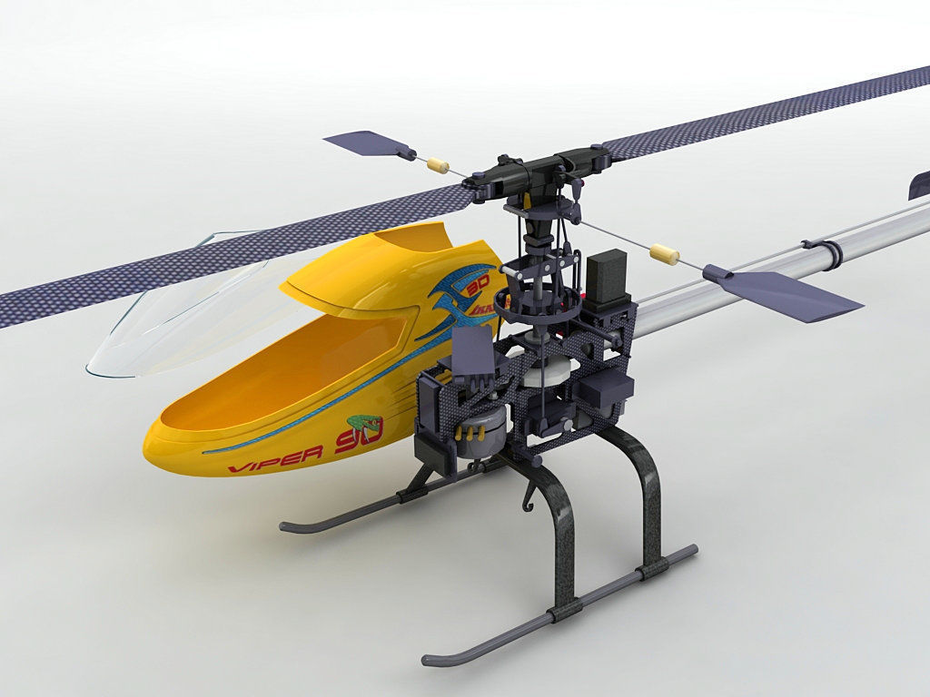Viper 90 RC Remote Controlled Helicopter Low-poly 3D model_2