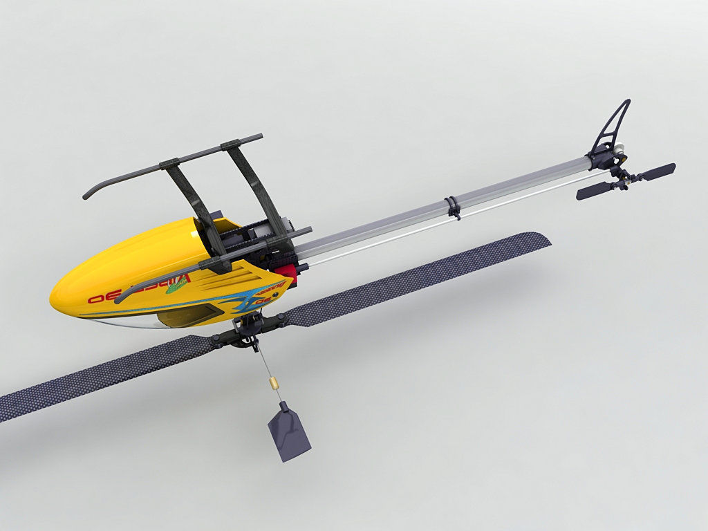 Viper 90 RC Remote Controlled Helicopter Low-poly 3D model_1