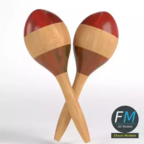 Maracas rumba shakers 3D model