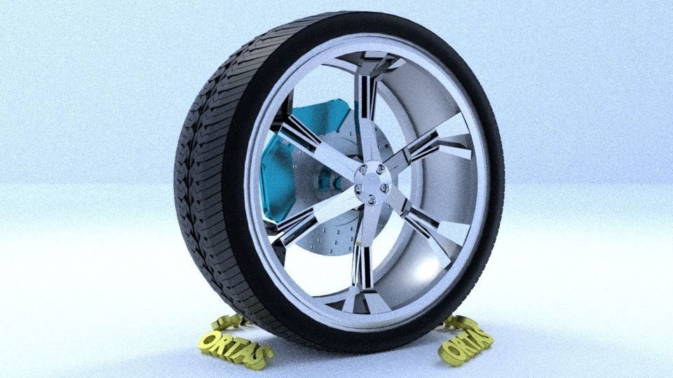 ORTAS CAR RIM 11 AND 12 GAME READY RIM TIRE AND DISC 3D Model Collection_15