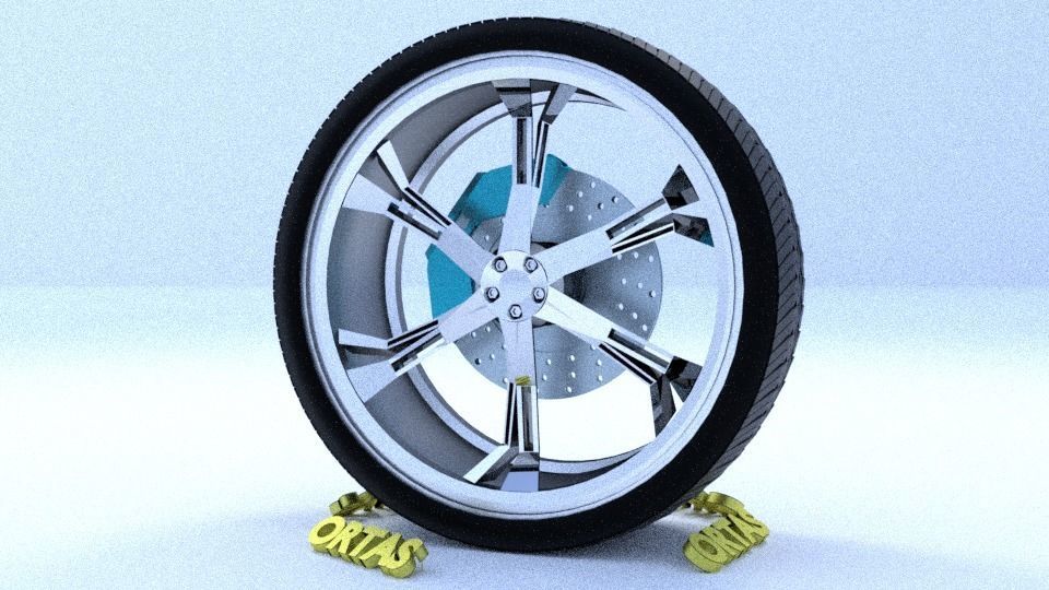 ORTAS CAR RIM 11 AND 12 GAME READY RIM TIRE AND DISC 3D Model Collection_17