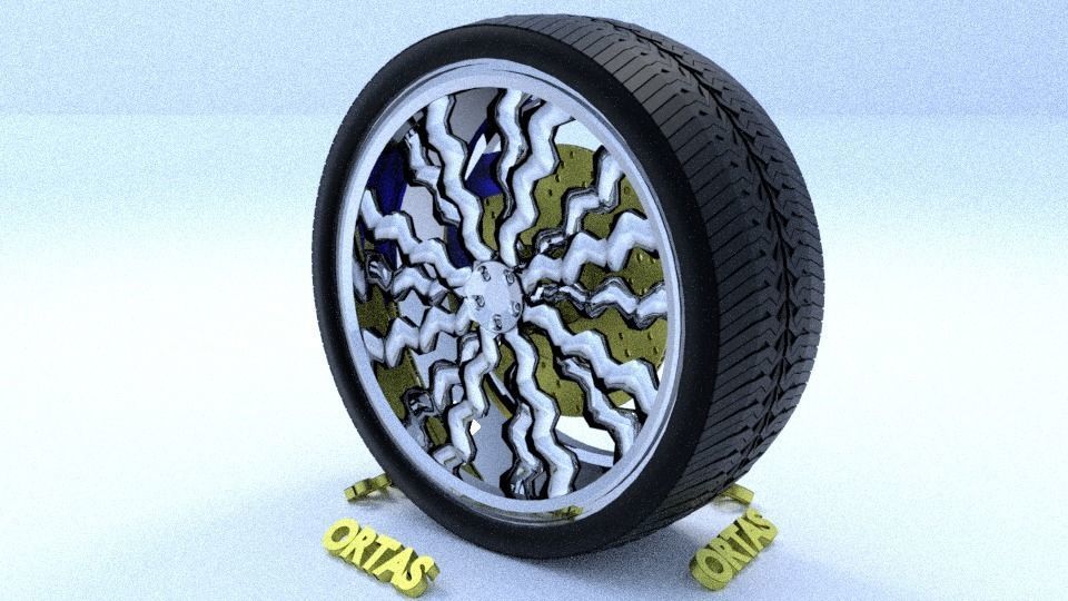 ORTAS CAR RIM 11 AND 12 GAME READY RIM TIRE AND DISC 3D Model Collection_9