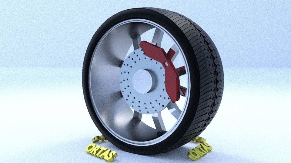 ORTAS CAR RIM 13 AND 14 GAME READY RIM TIRE AND DISC 3D Model Collection_21