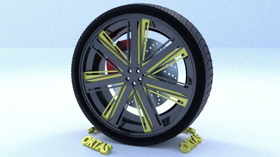 ORTAS CAR RIM 17 AND 18 GAME READY RIM TIRE AND DISC 3D Model Collection_8