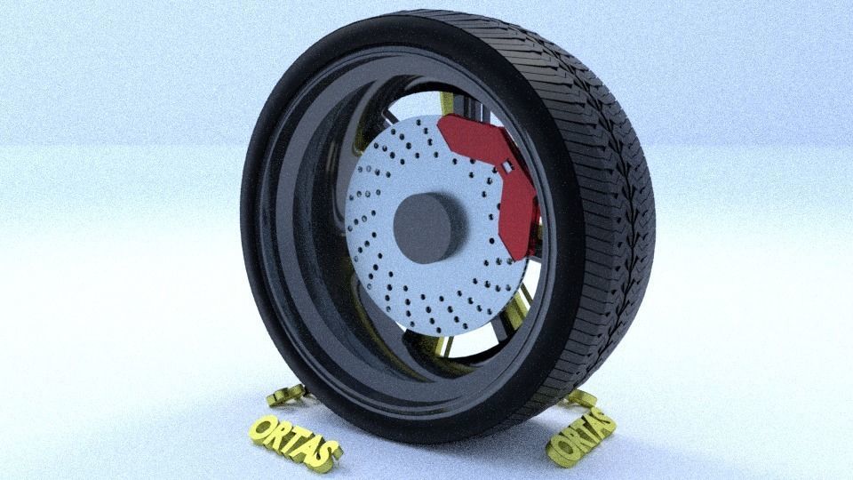 ORTAS CAR RIM 17 AND 18 GAME READY RIM TIRE AND DISC 3D Model Collection_12