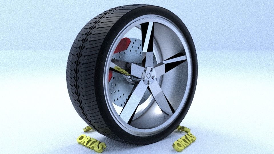 ORTAS CAR RIM 19 AND 20 GAME READY RIM TIRE AND DISC 3D Model Collection_4