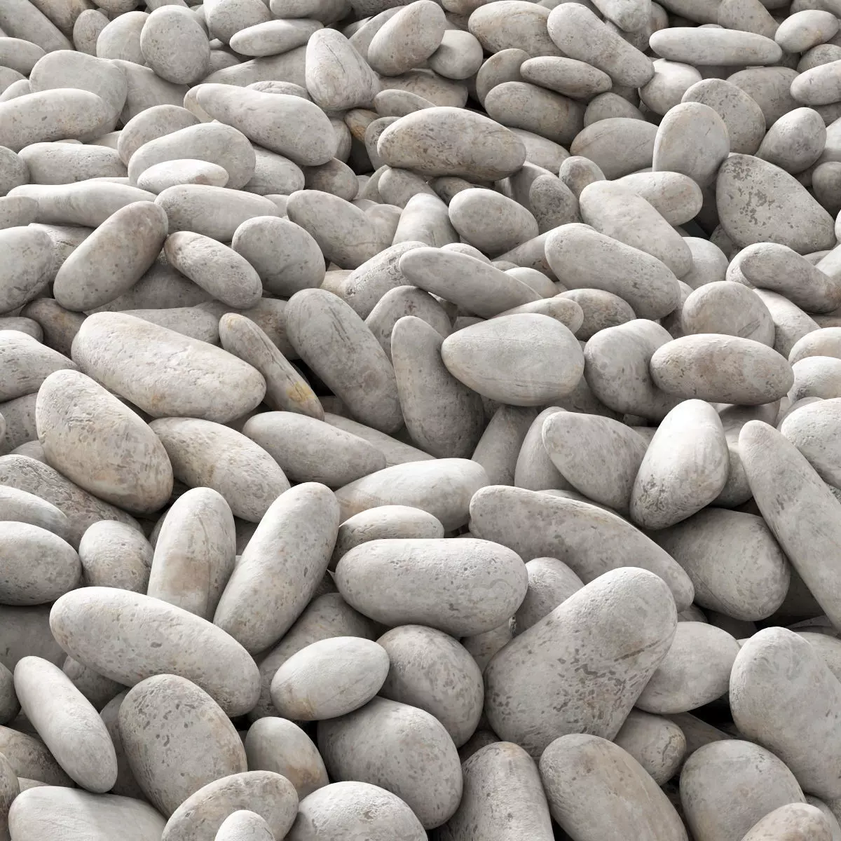 Pebble white road 3D model_0