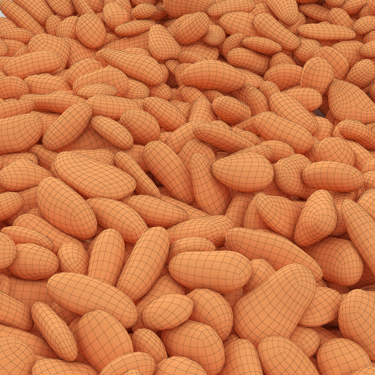 Pebble white road 3D model_5