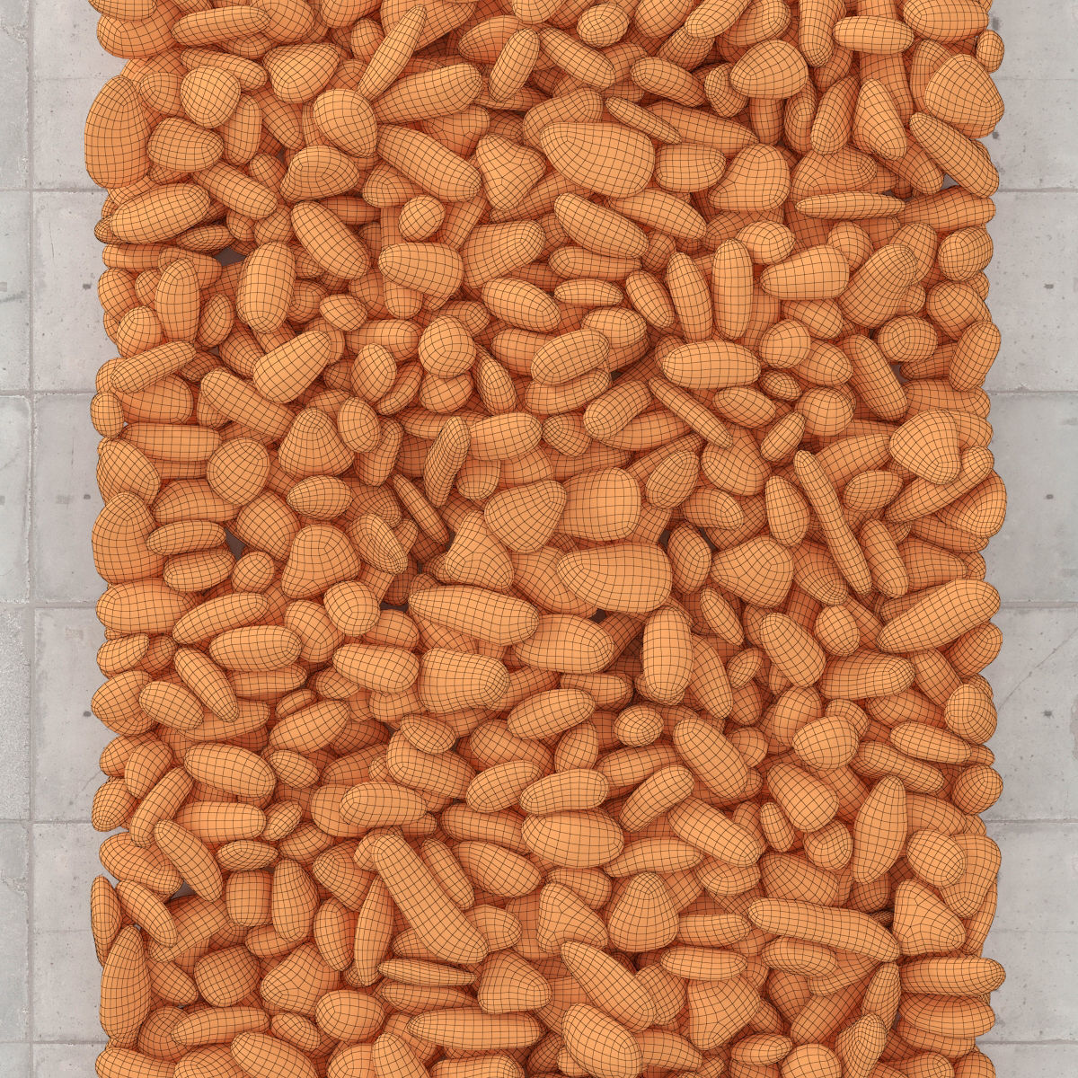 Pebble white road 3D model_3