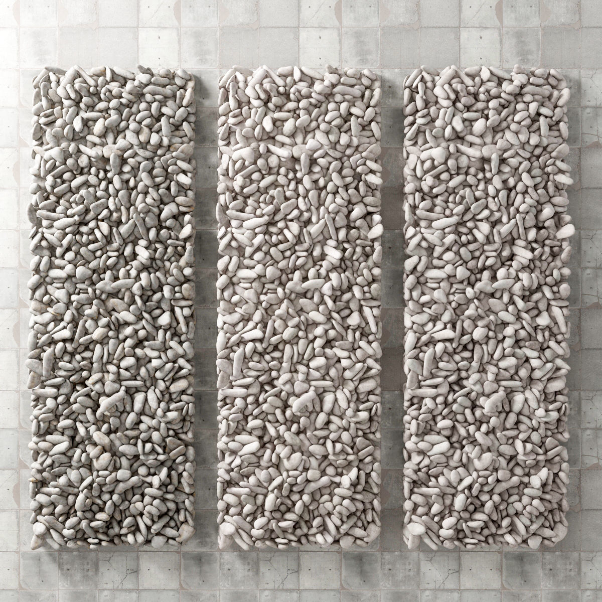 Pebble white road 3D model_2