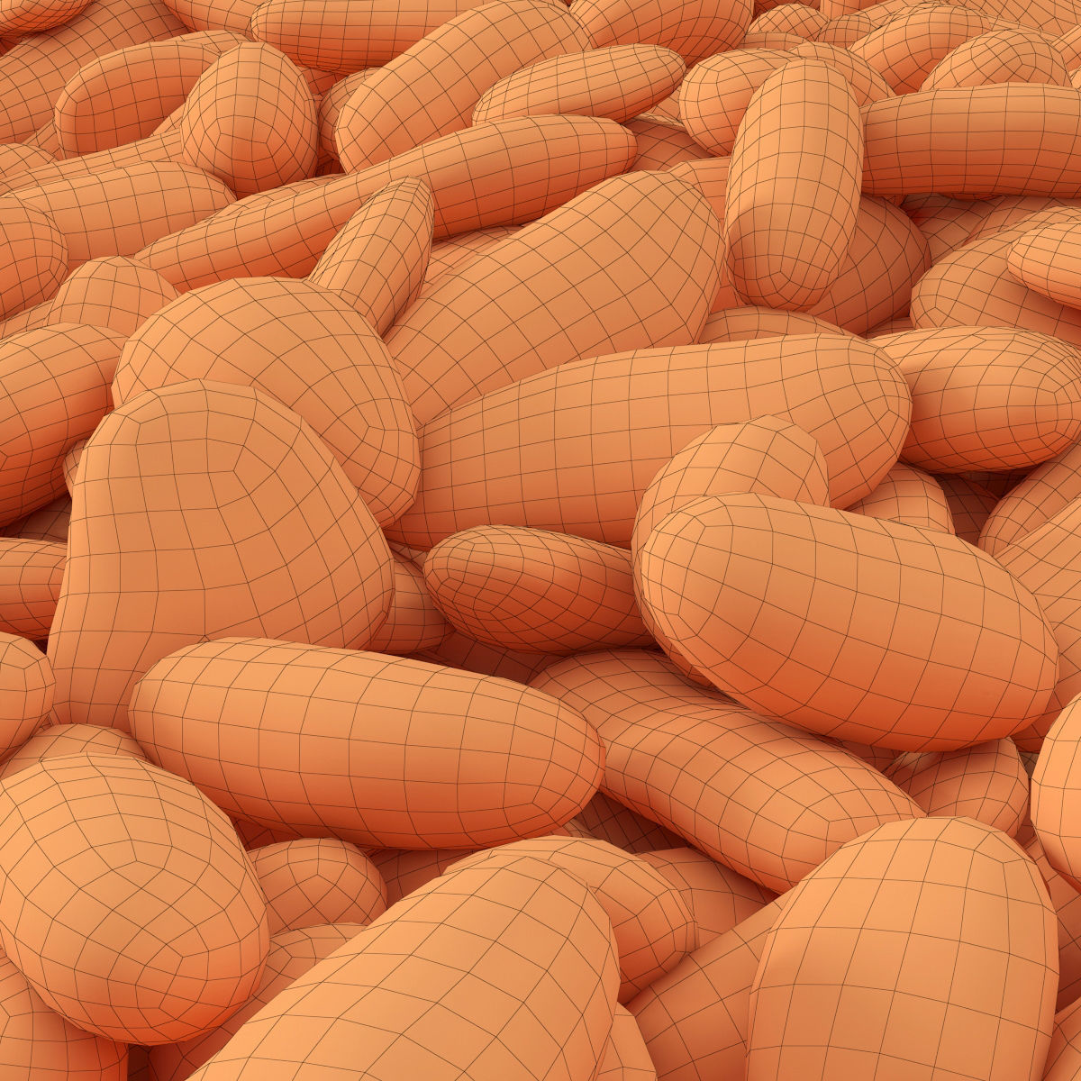 Pebble white road 3D model_4