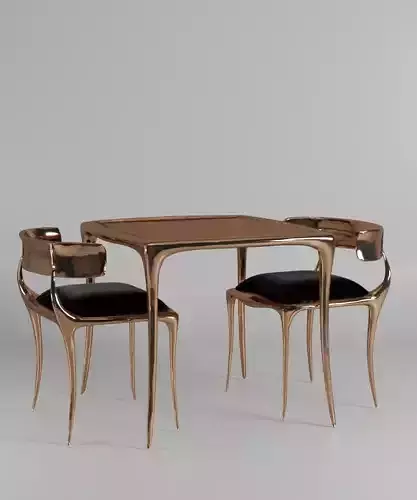 Aria chair and table set designed by Paul Mathieu 3D model