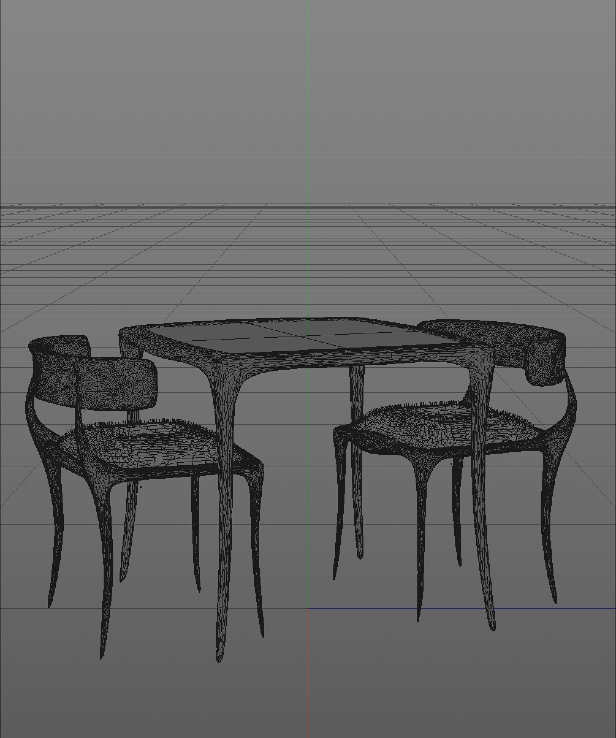 Aria chair and table set designed by Paul Mathieu 3D model_5