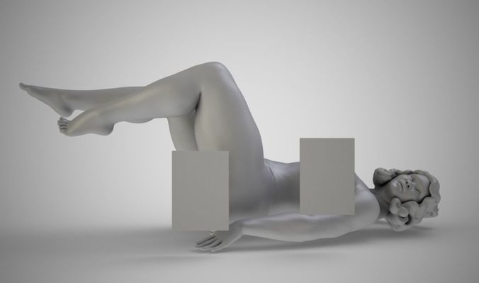 Repose woman laying 3D print model
