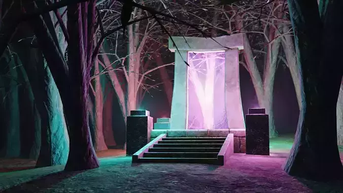 Teleportation Portal Low-poly 3D model